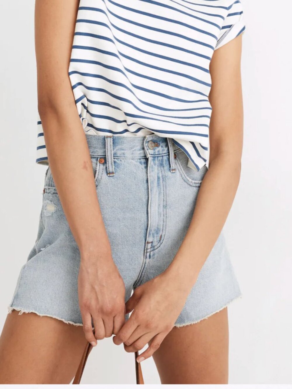 Madewell The Mom Jean Denim Shorts Byers Wash: Ripped Edition Women's size 26
